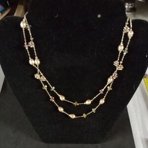 Premier Design Flower-Pearl Necklace #A232